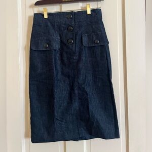 Halogen High waisted dark denim pencil skirt size 4